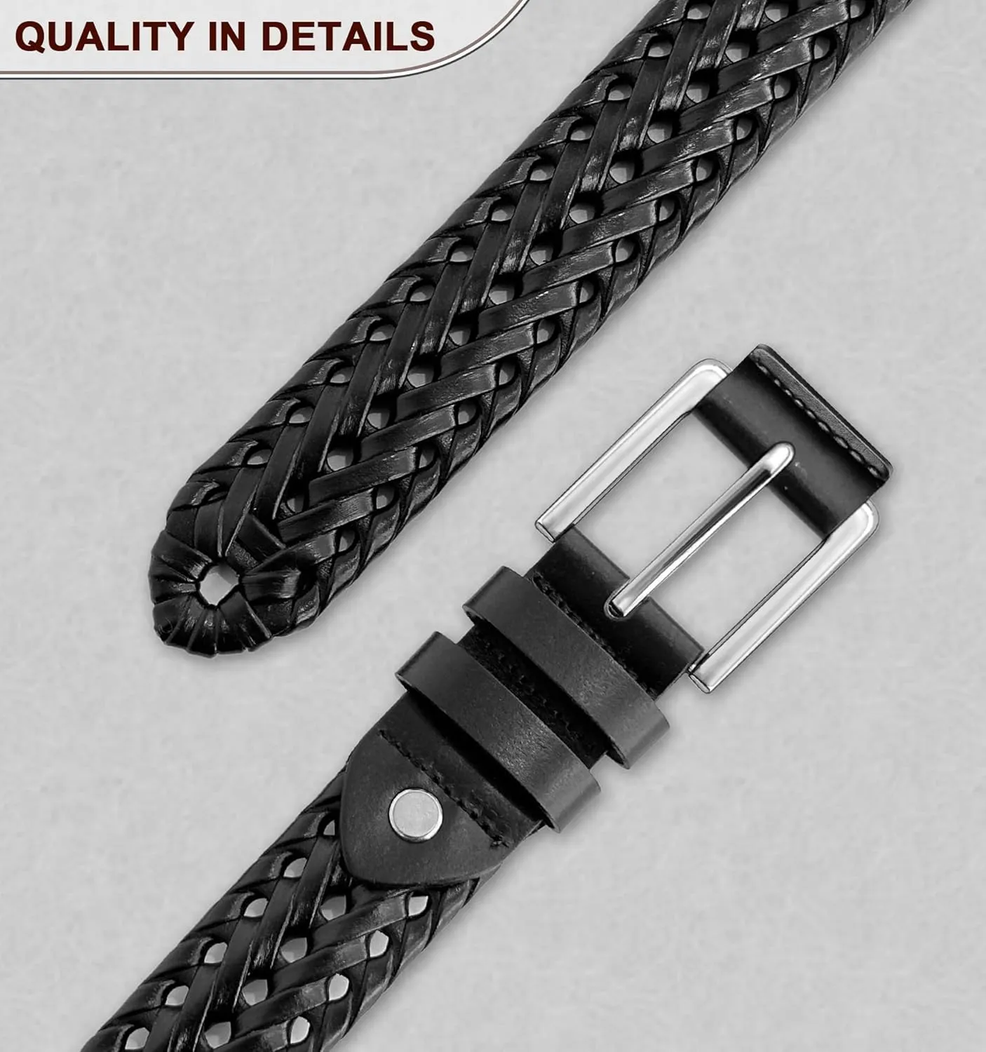 Men's Leather Woven Braided Belts