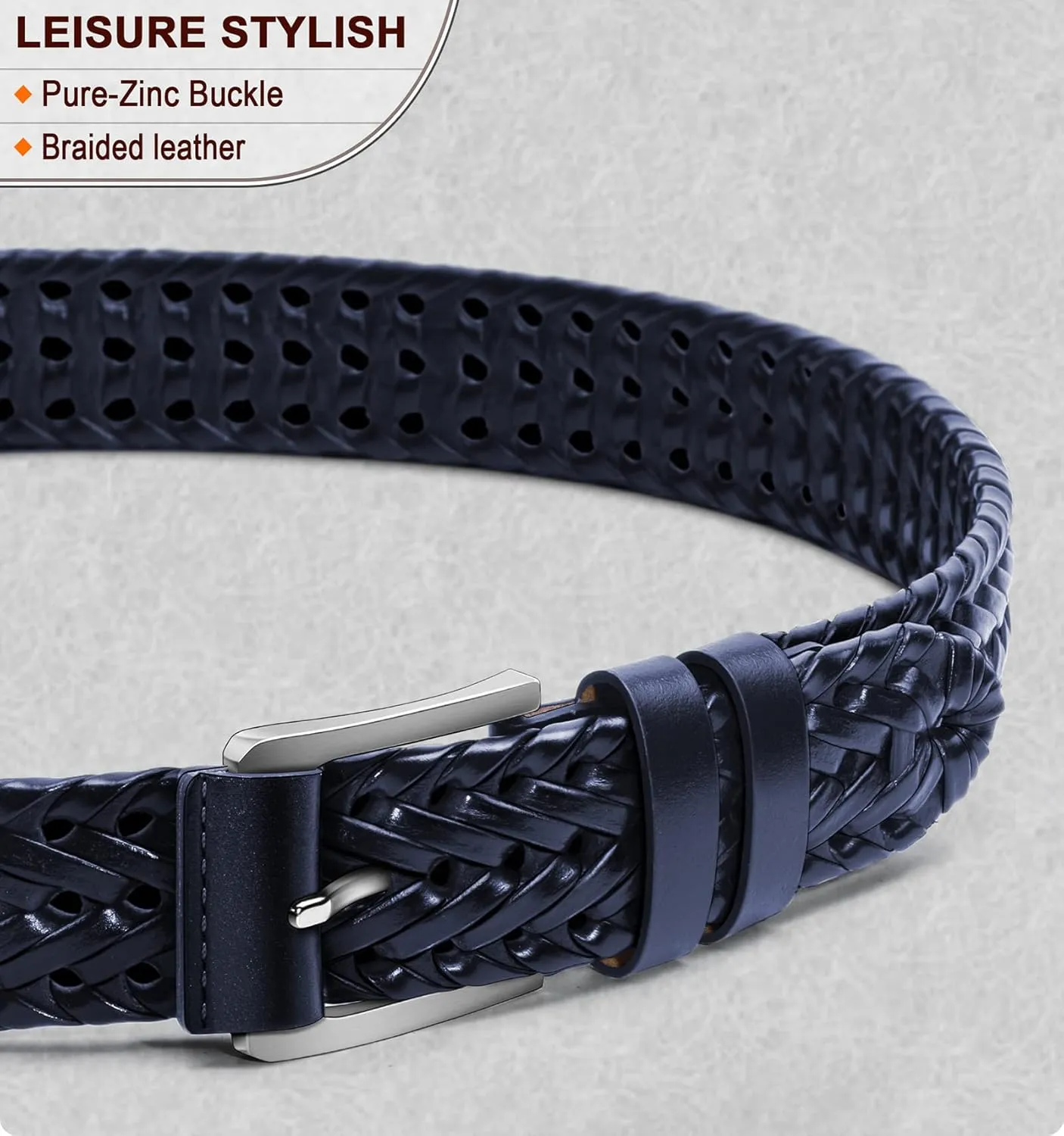 Men's Leather Woven Braided Belts
