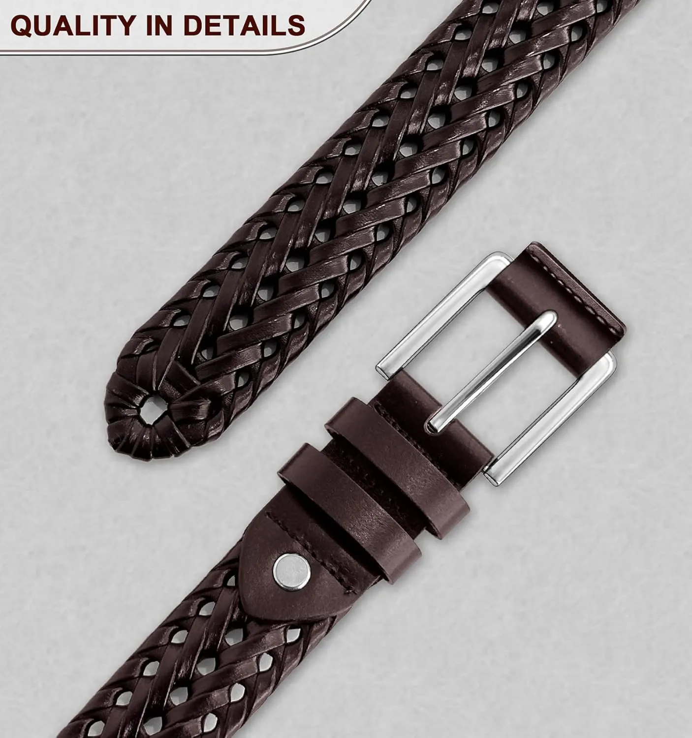 Men's Leather Woven Braided Belts
