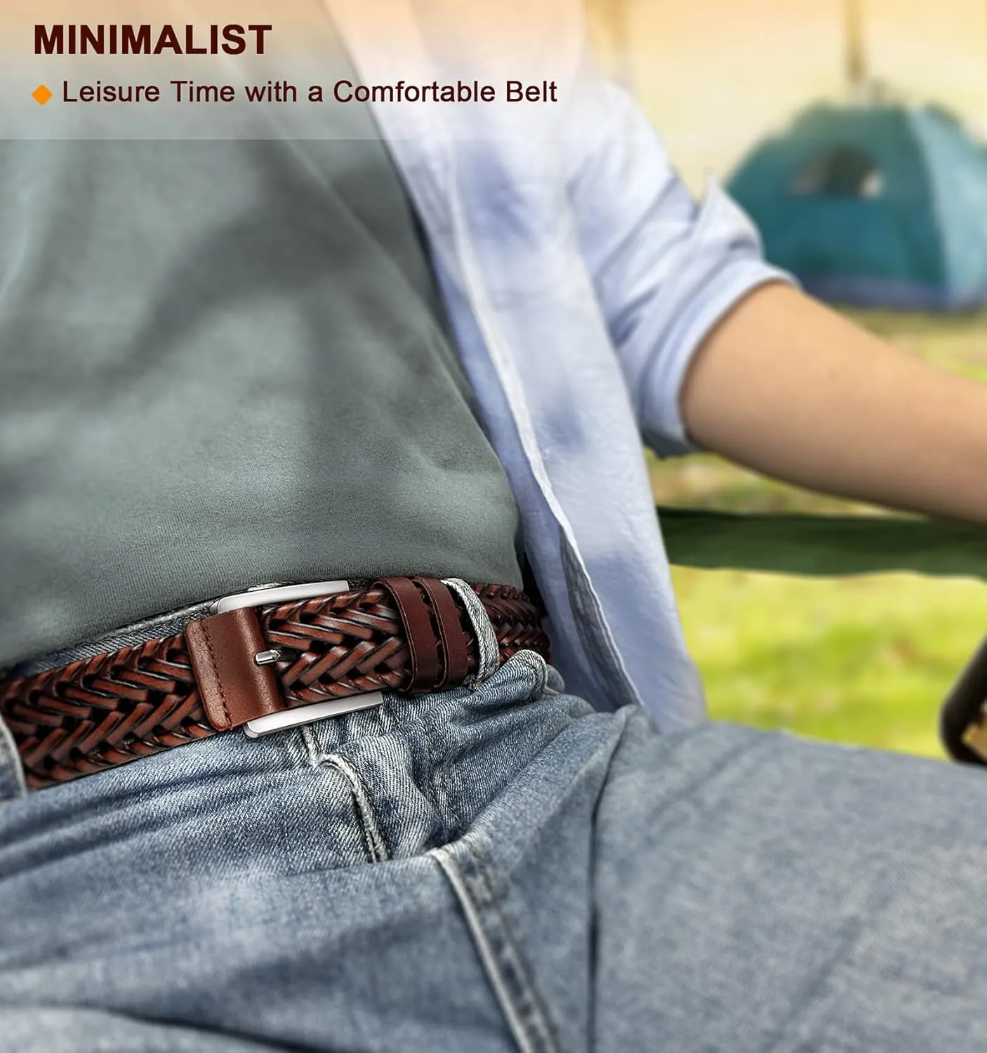 Men's Leather Woven Braided Belts