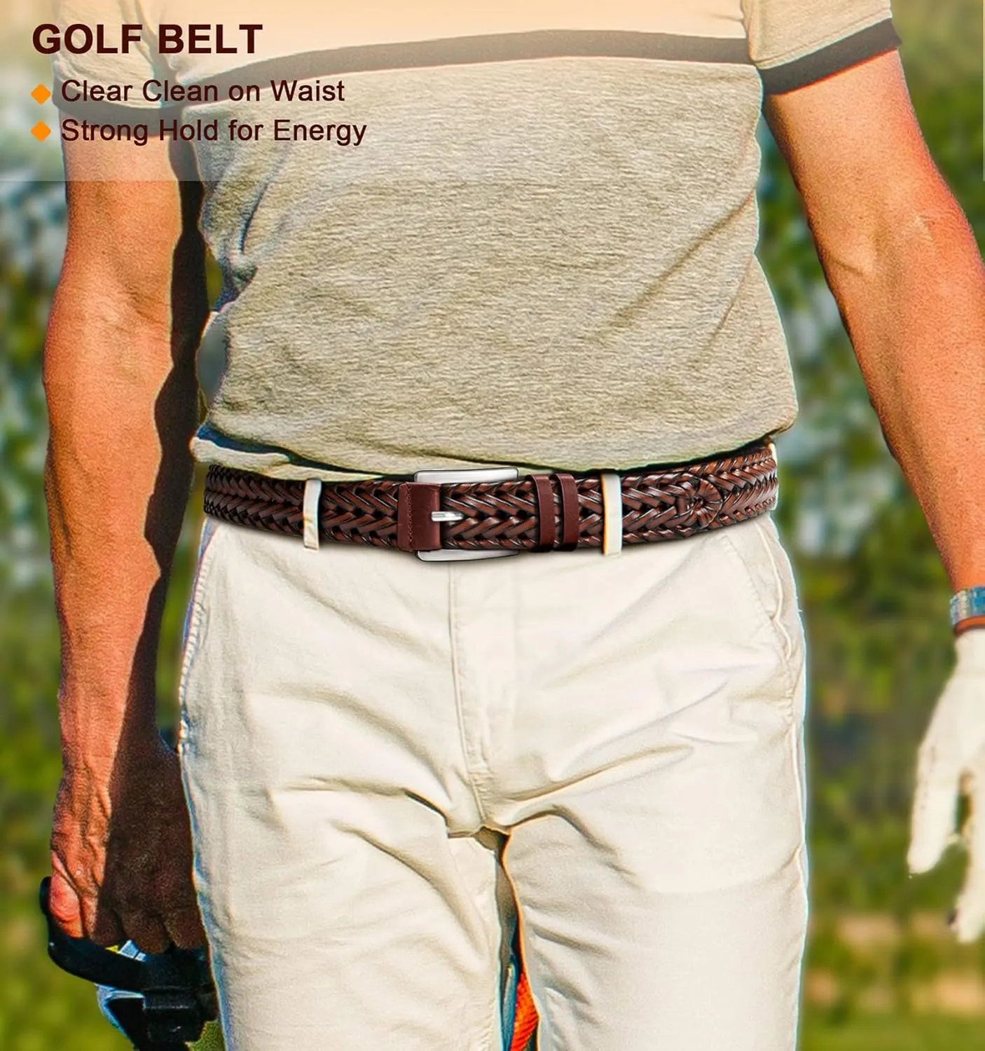 Men's Leather Woven Braided Belts