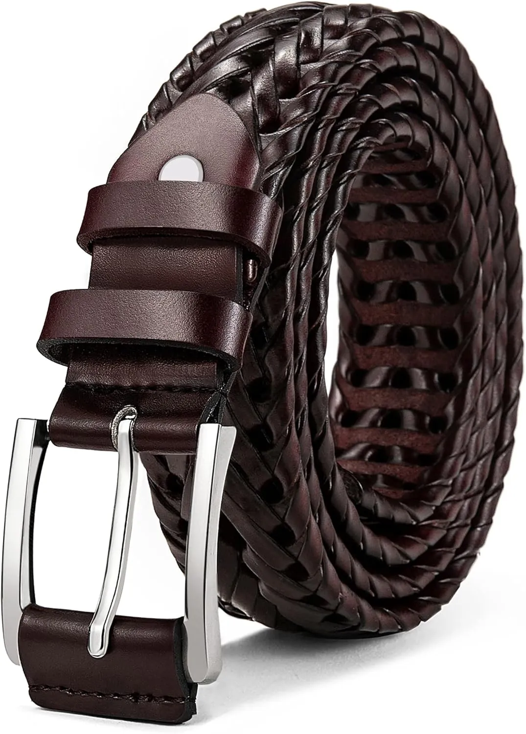 Men's Leather Woven Braided Belts