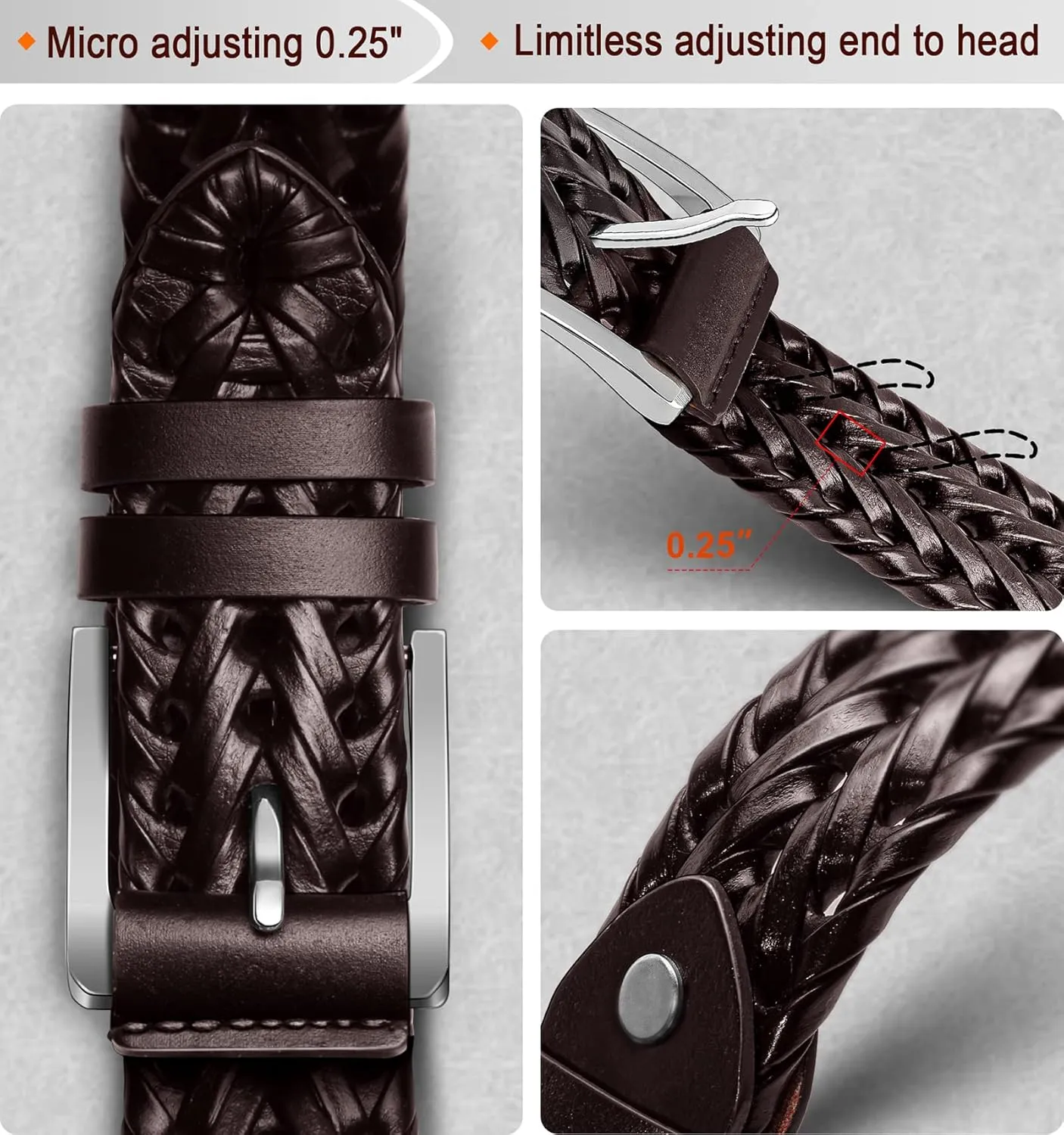 Men's Leather Woven Braided Belts