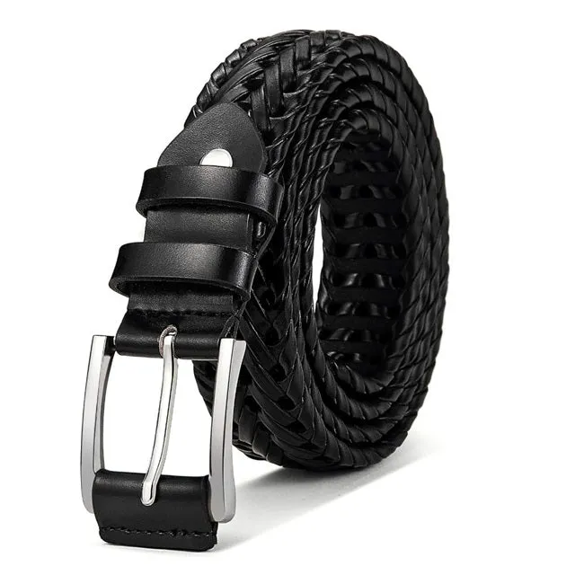 Men's Leather Woven Braided Belts