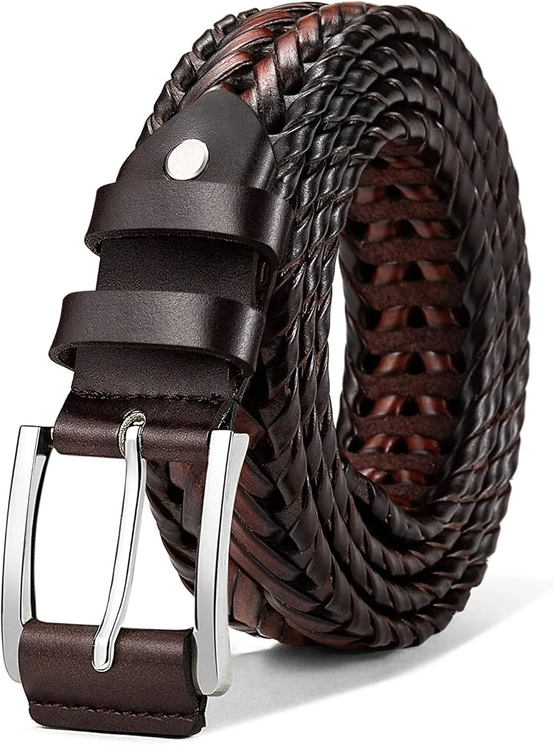 Men's Leather Woven Braided Belts