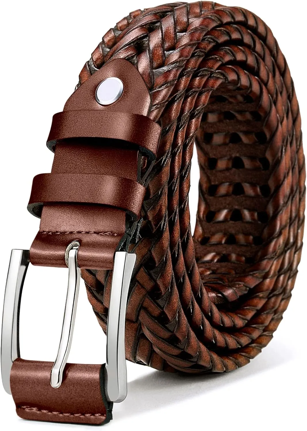 Men's Leather Woven Braided Belts