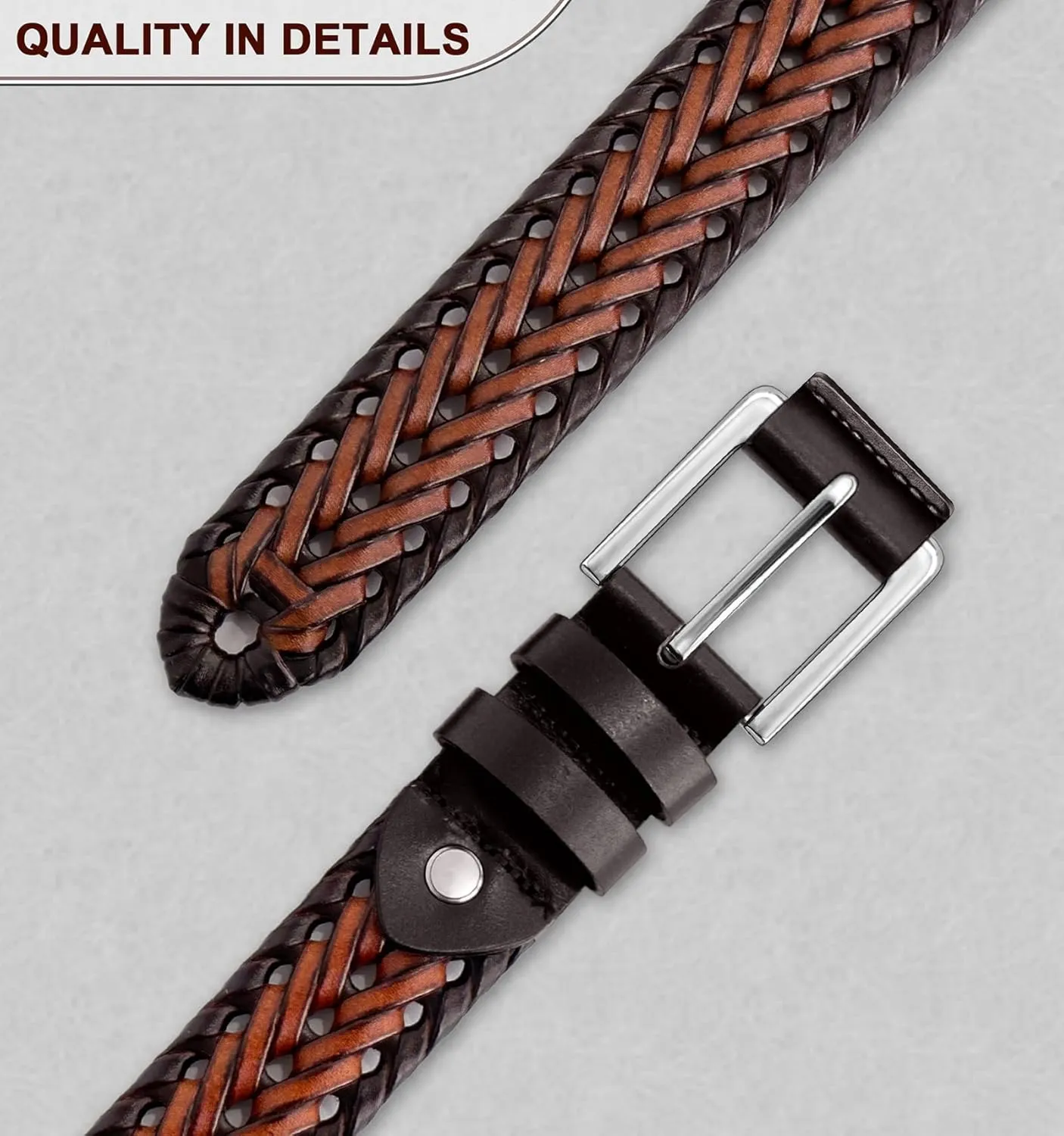 Men's Leather Woven Braided Belts