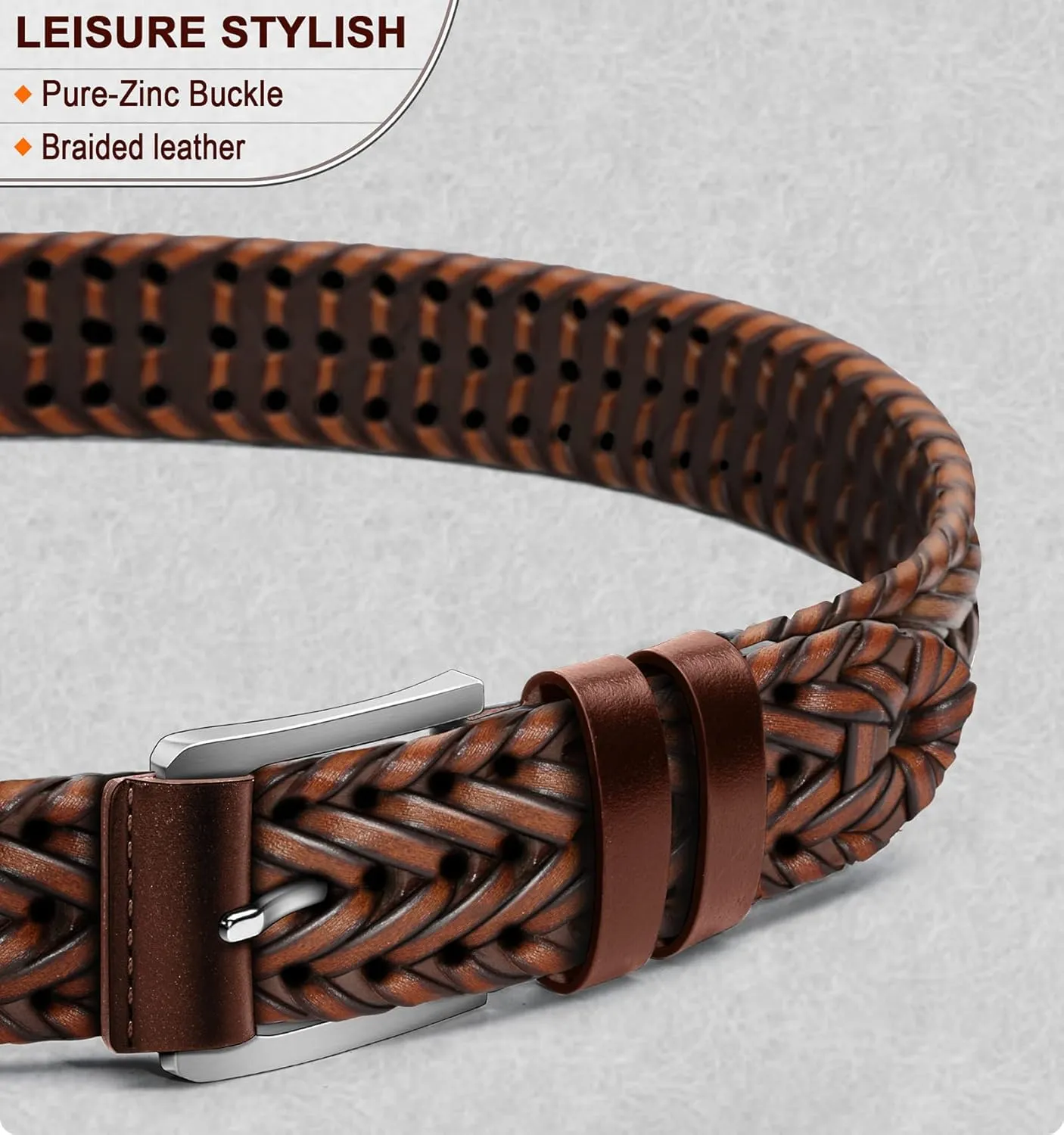 Men's Leather Woven Braided Belts