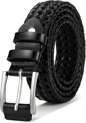 Men's Leather Woven Braided Belts