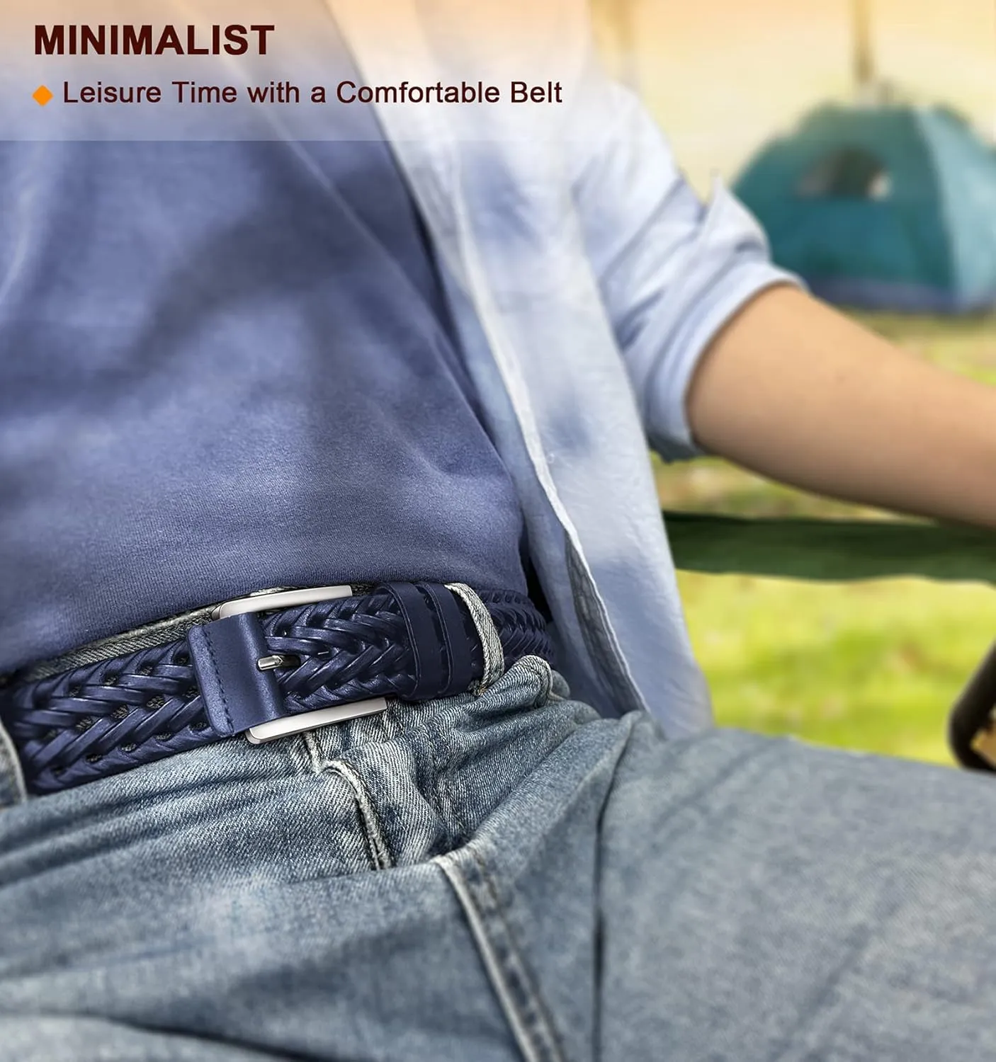 Men's Leather Woven Braided Belts