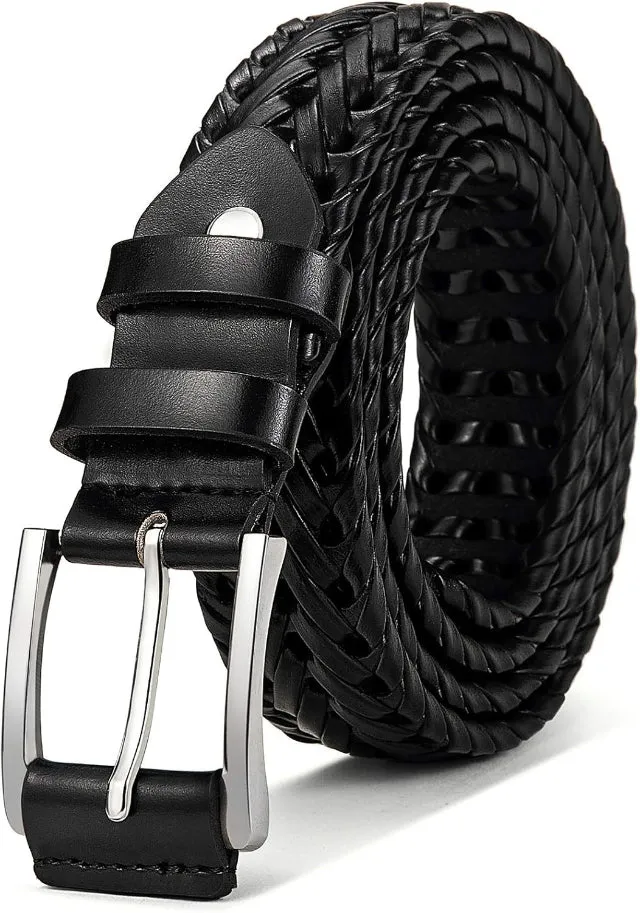 Men's Leather Woven Braided Belts