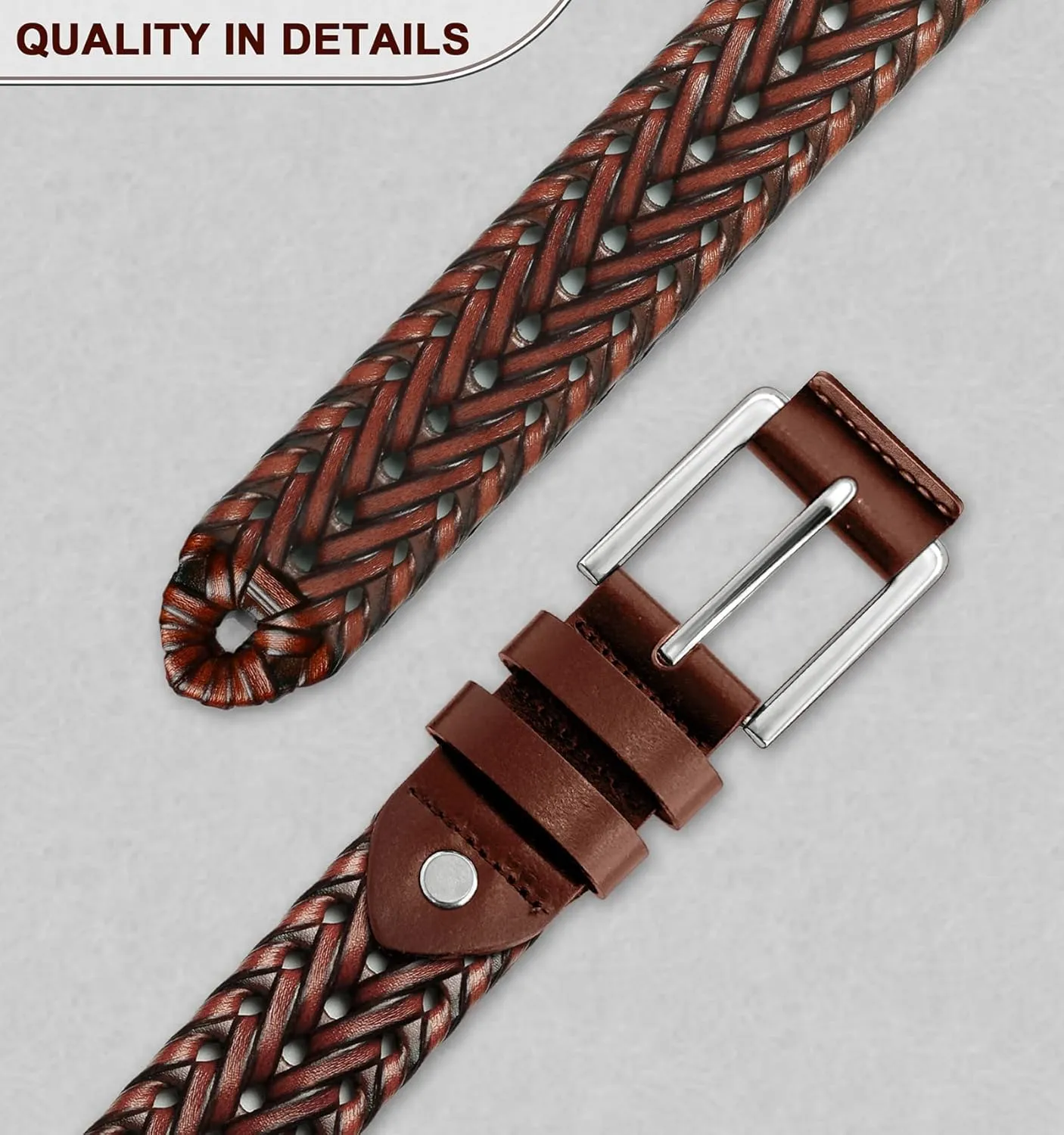 Men's Leather Woven Braided Belts