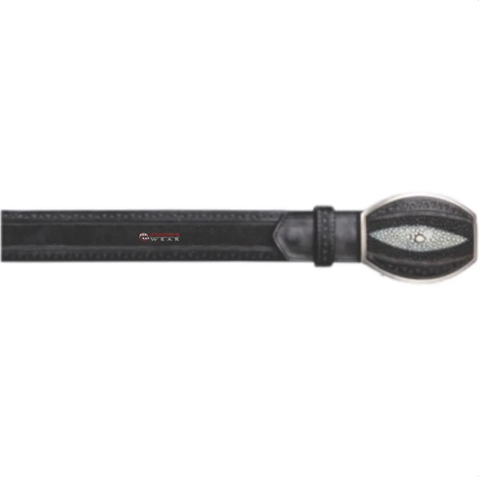 Men’s Los Altos Stingray Single Stone Laser Design Belt