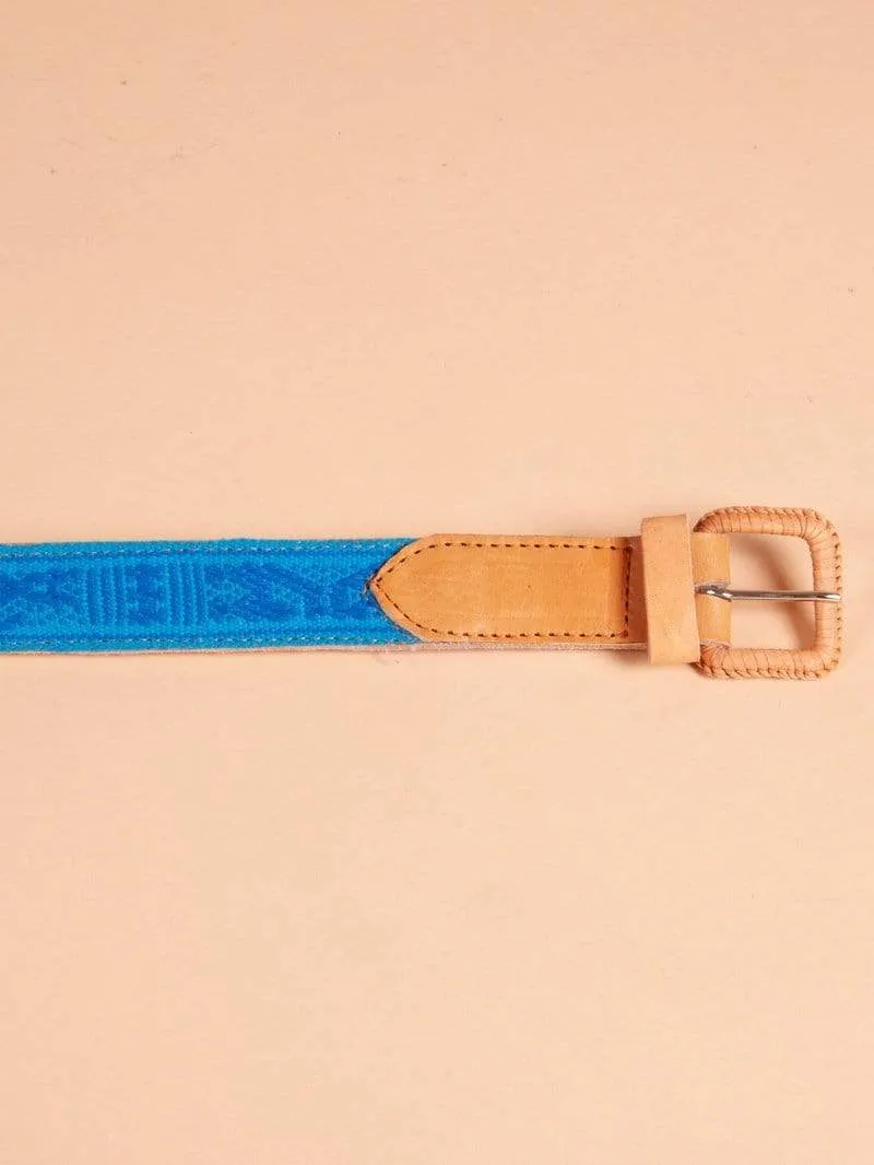 Men's Oaxacan Embroidered Leather Belt