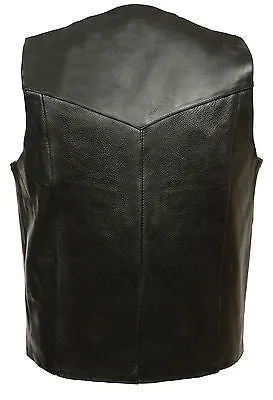 MEN'S RIDERS CLASSIC PLAIN BIKER VEST WITH SNAP BUTTONS WITH V NECK UPTO SIZE 74