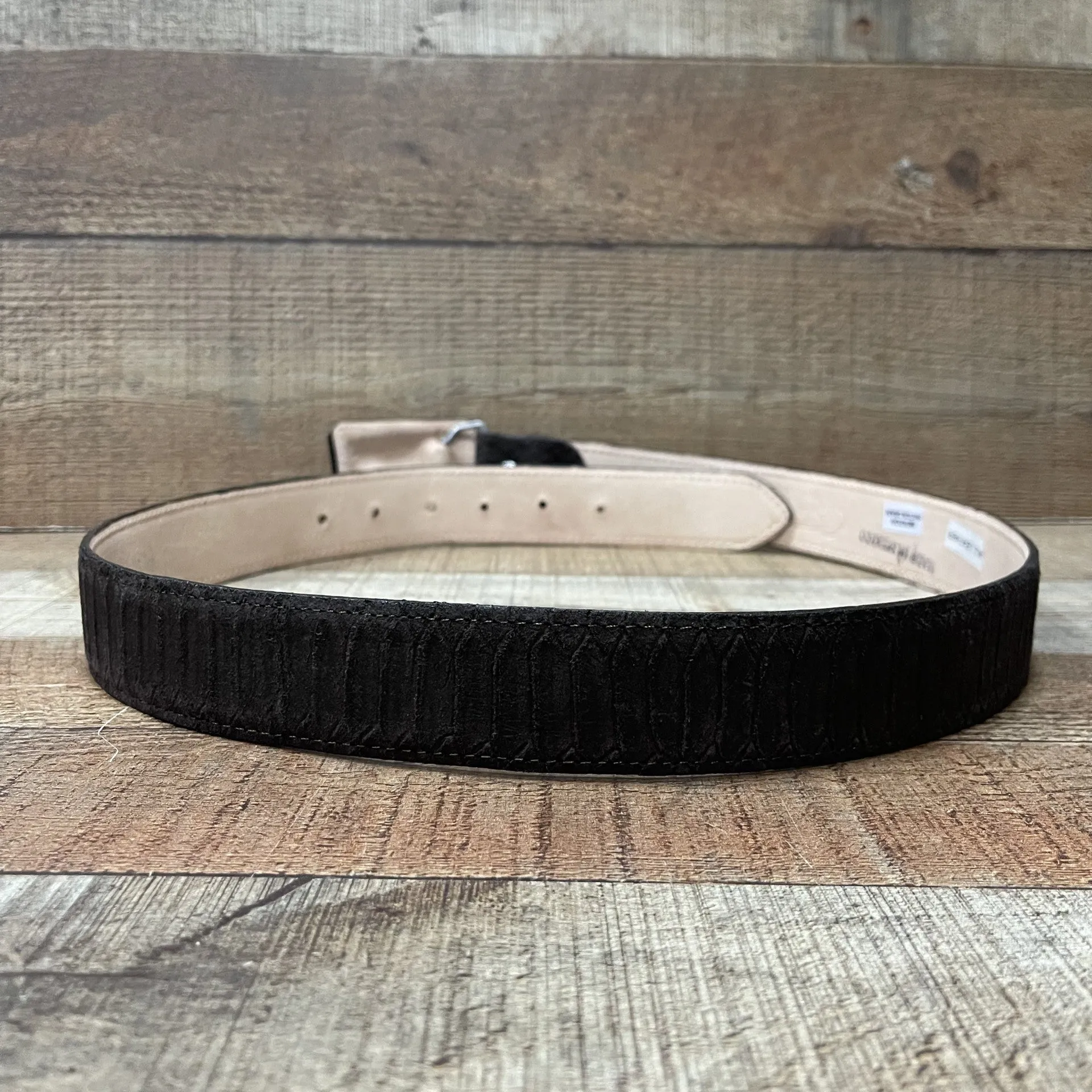 Men's Western Cowboy Genuine Leather Python Print Belt Cinto Imprenta Piton