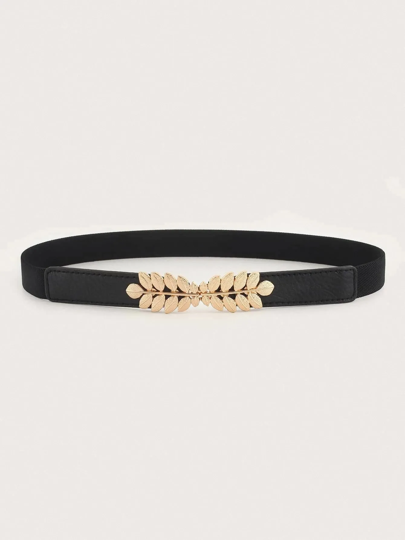 Metal Leaf Decor Belt - Black