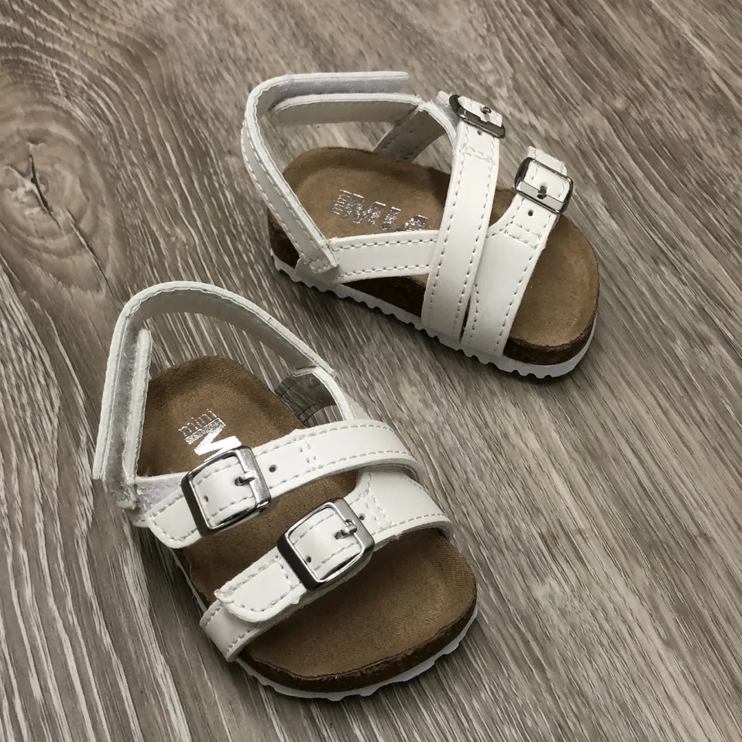 Mini MIA Shoes Violet Baby Sandals - White