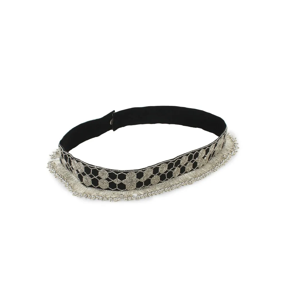 Modarta By Kamakshi Black Embroidered Waist Belt