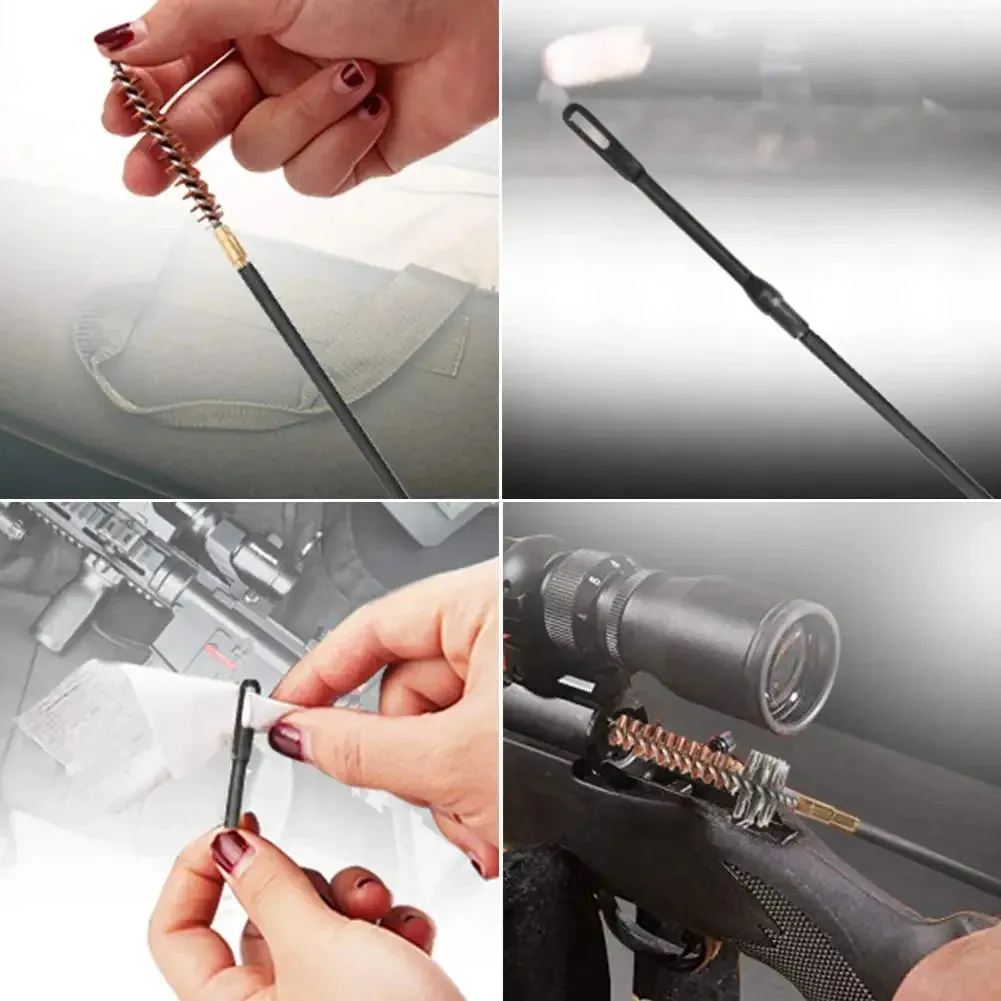Modular Multi-Caliber Firearm Cleaning Kit with Portable Belt-Compatible Pouch