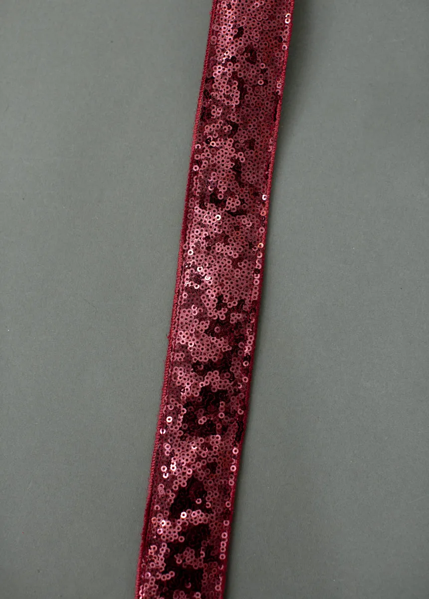 Molly Sequin Belt in Burgundy