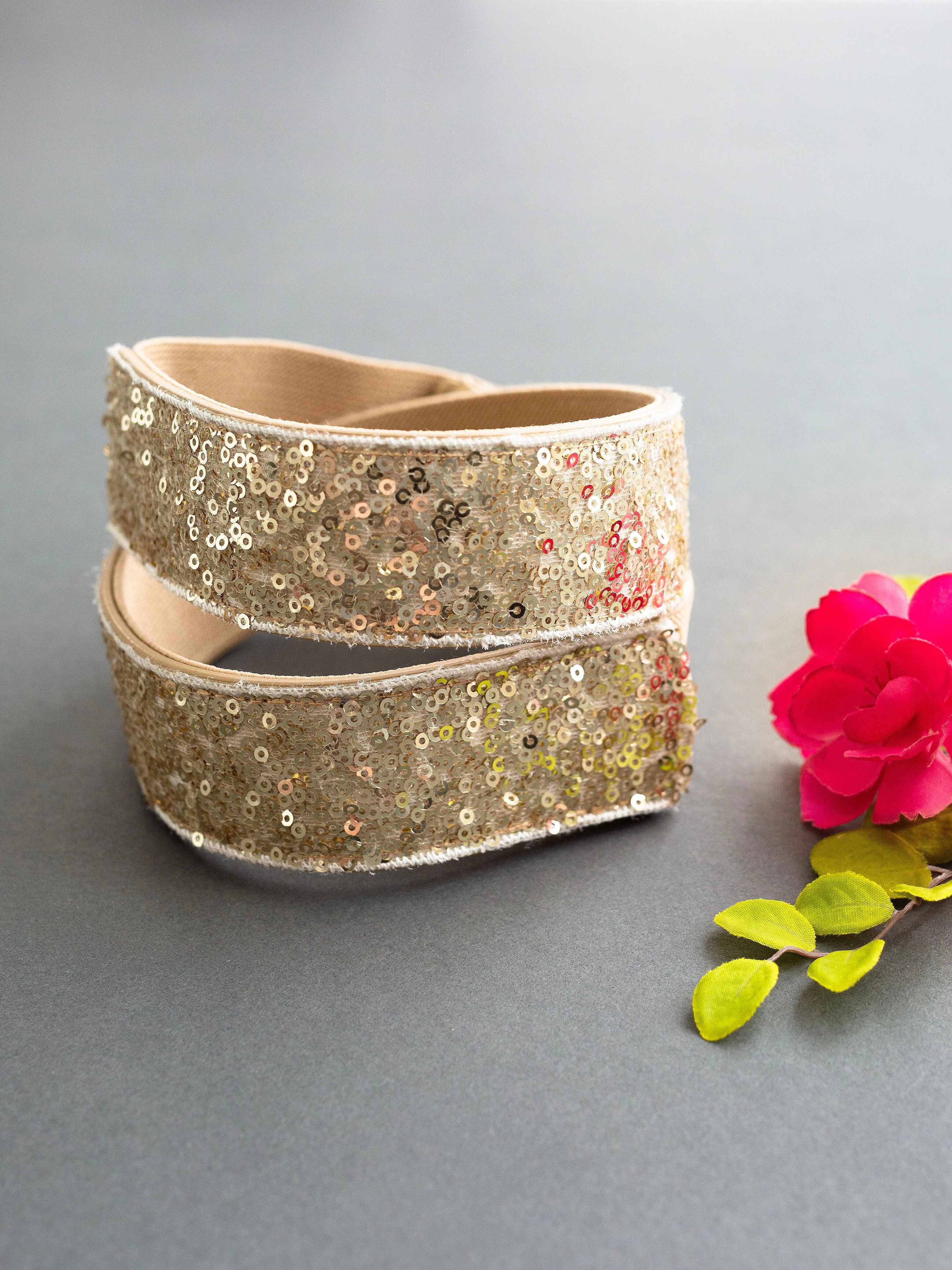 Molly Sequin Belt in Gold