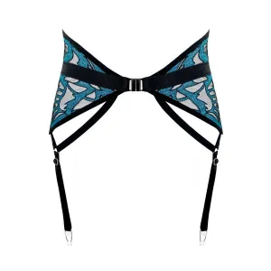 Monarch Garter - Black/Blue -