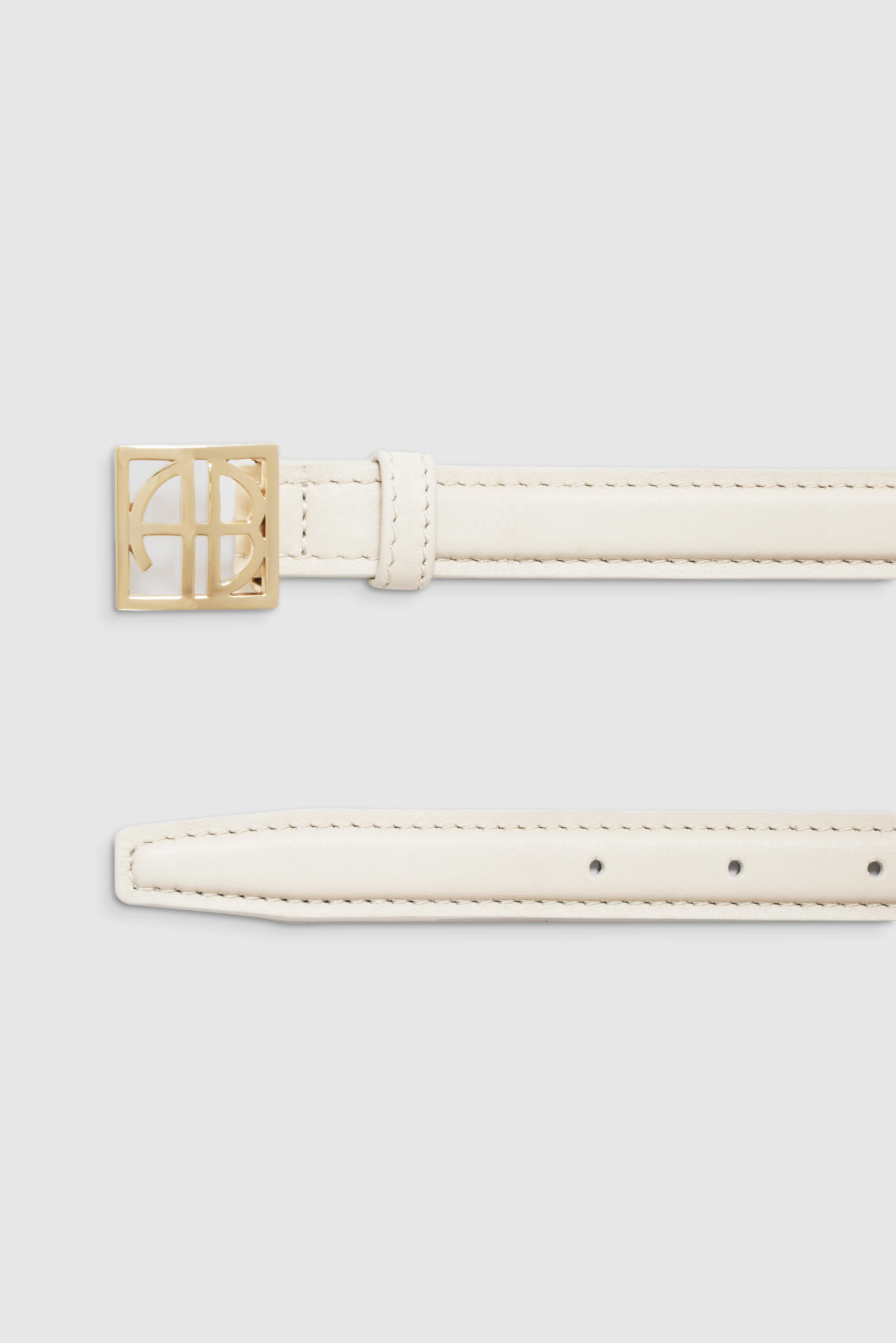 Monogram Belt - Bone And Gold