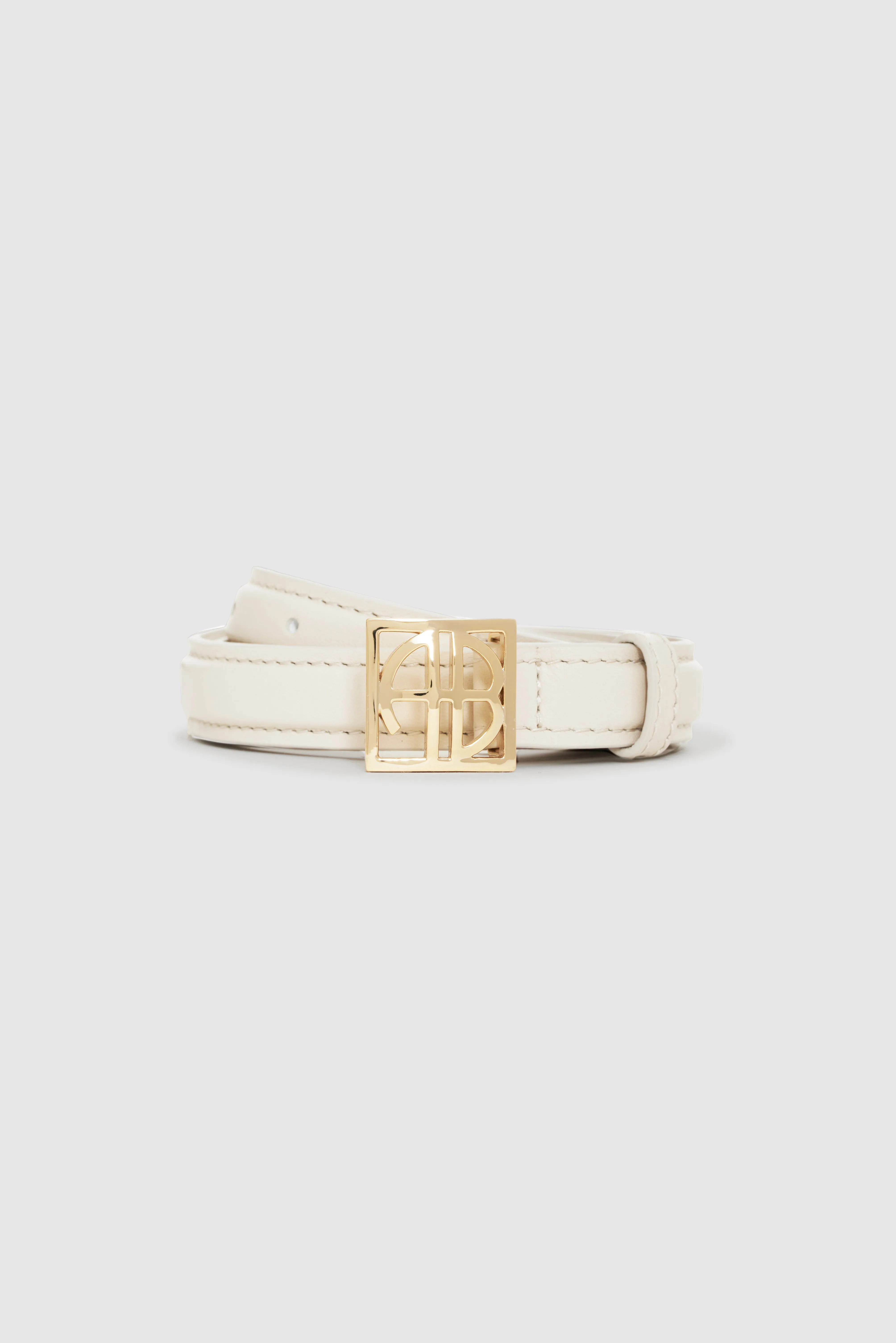Monogram Belt - Bone And Gold