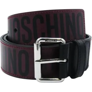 Moschino Couture Leather Belt With All Over Logo