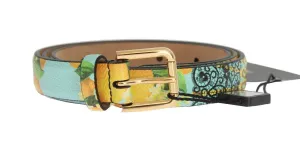 Multicolor Leather Floral Pattern Belt