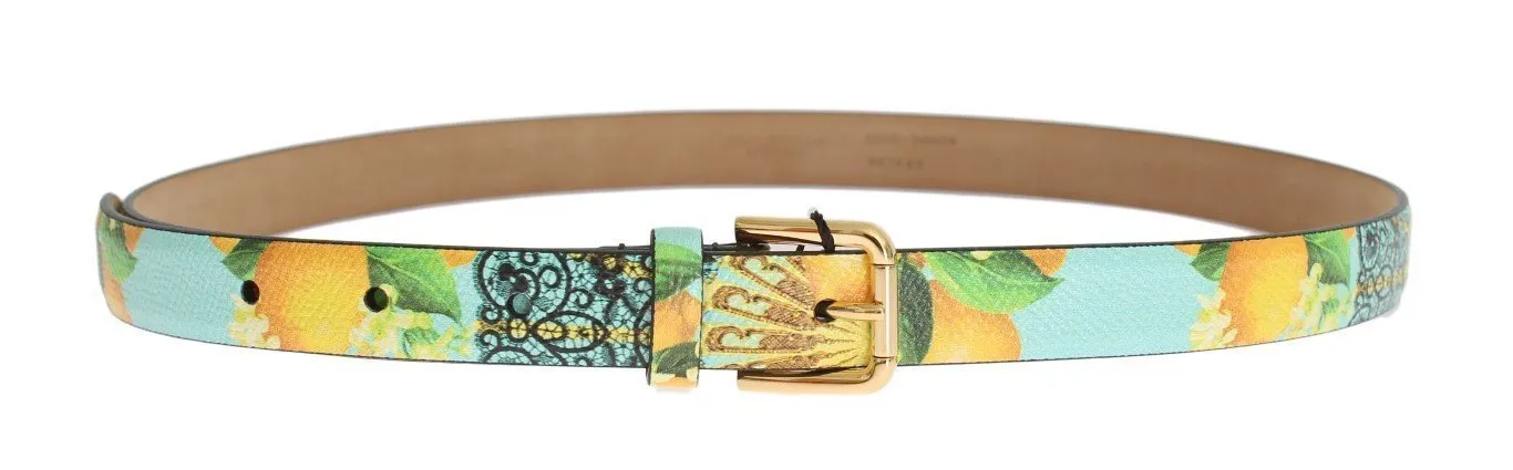 Multicolor Leather Floral Pattern Belt