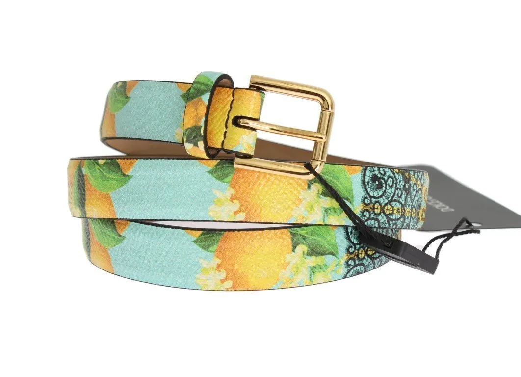Multicolor Leather Floral Pattern Belt