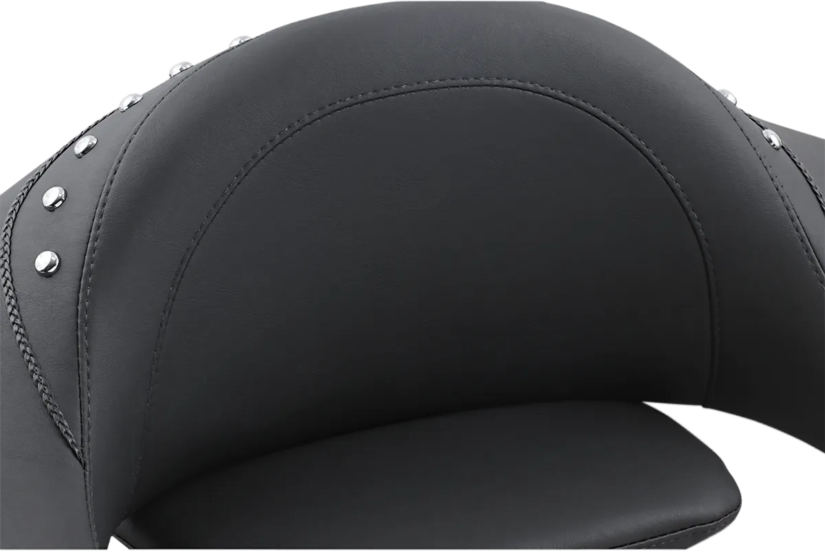 Mustang 75332 Extended Arm Wrap-Around Backrest - Ultra Touring - Smooth - Chrome Studs