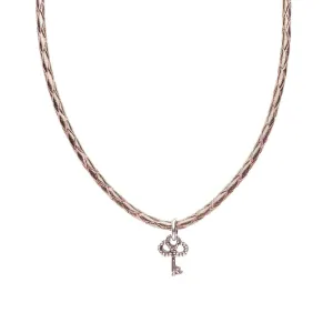 Necklace Leather Braided - Bronze, S (16-18inch/41-46cm)