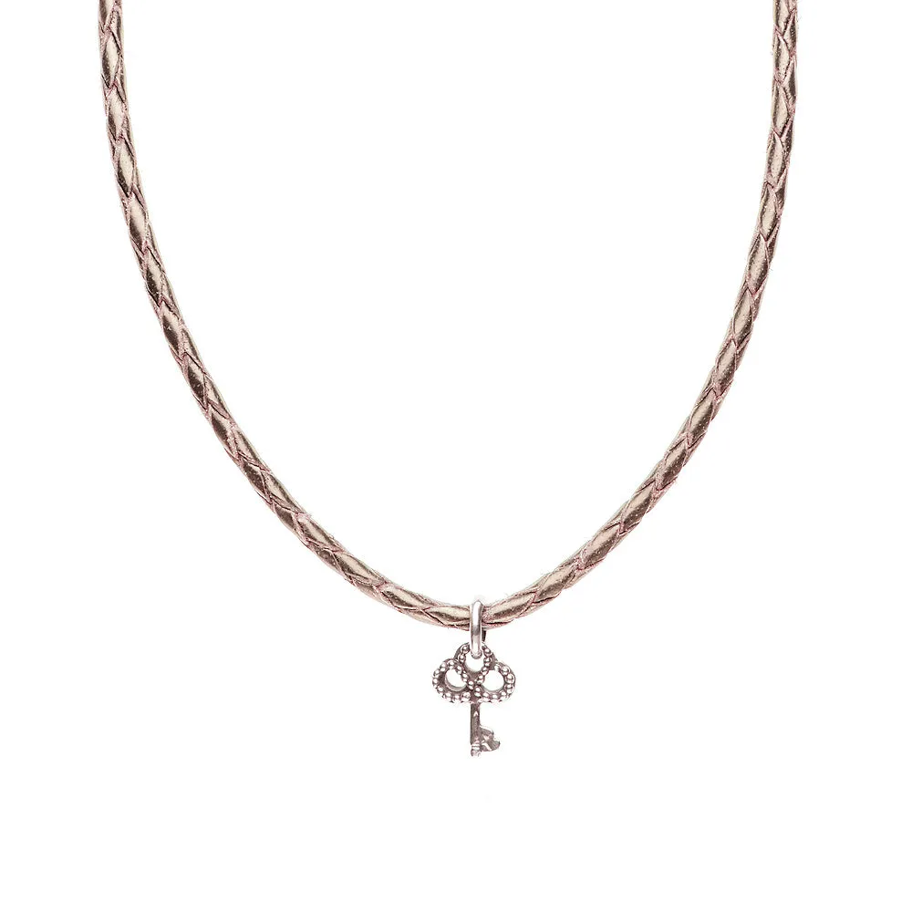 Necklace Leather Braided - Bronze, S (16-18inch/41-46cm)