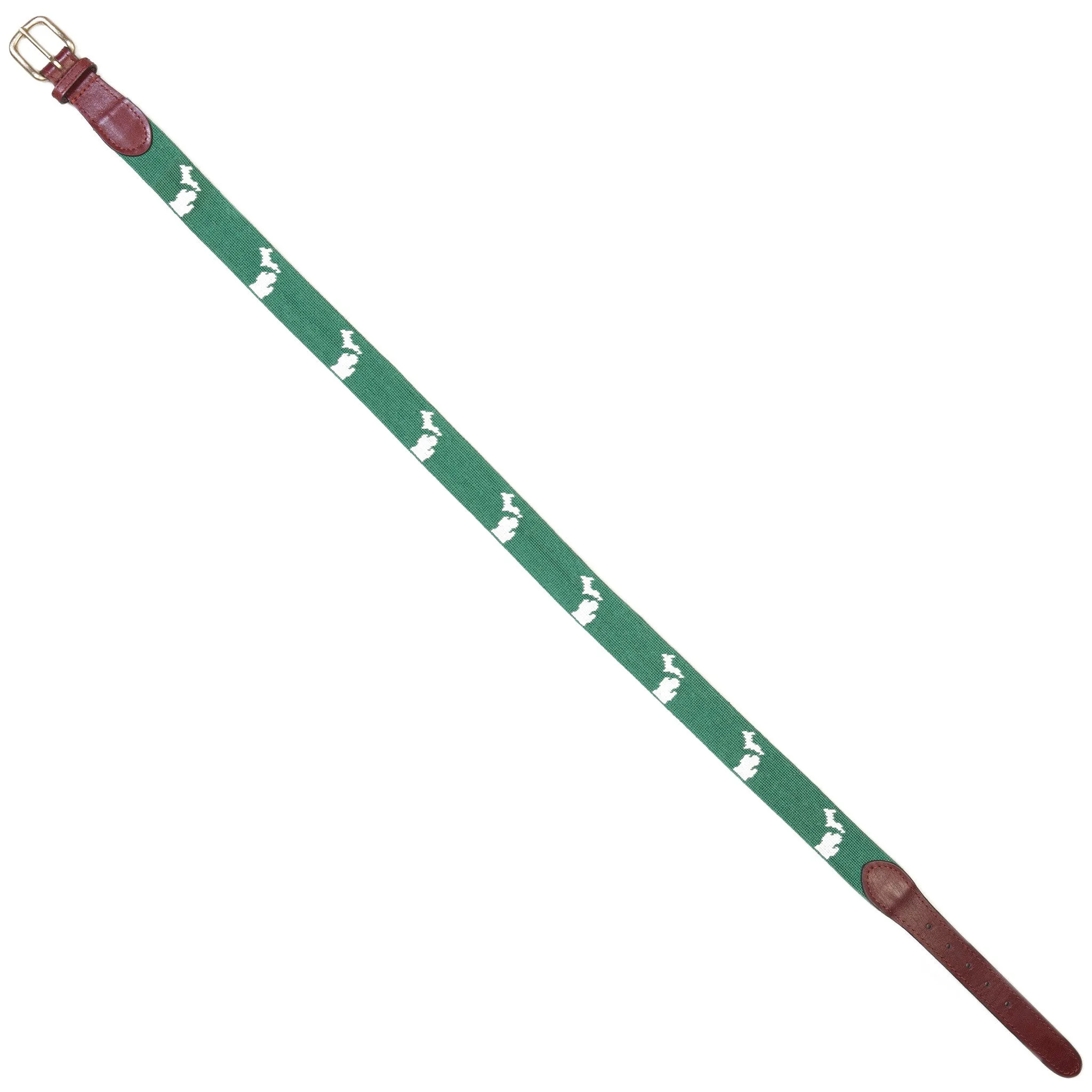 NEEDLEPOINT AND LEATHER BELT
