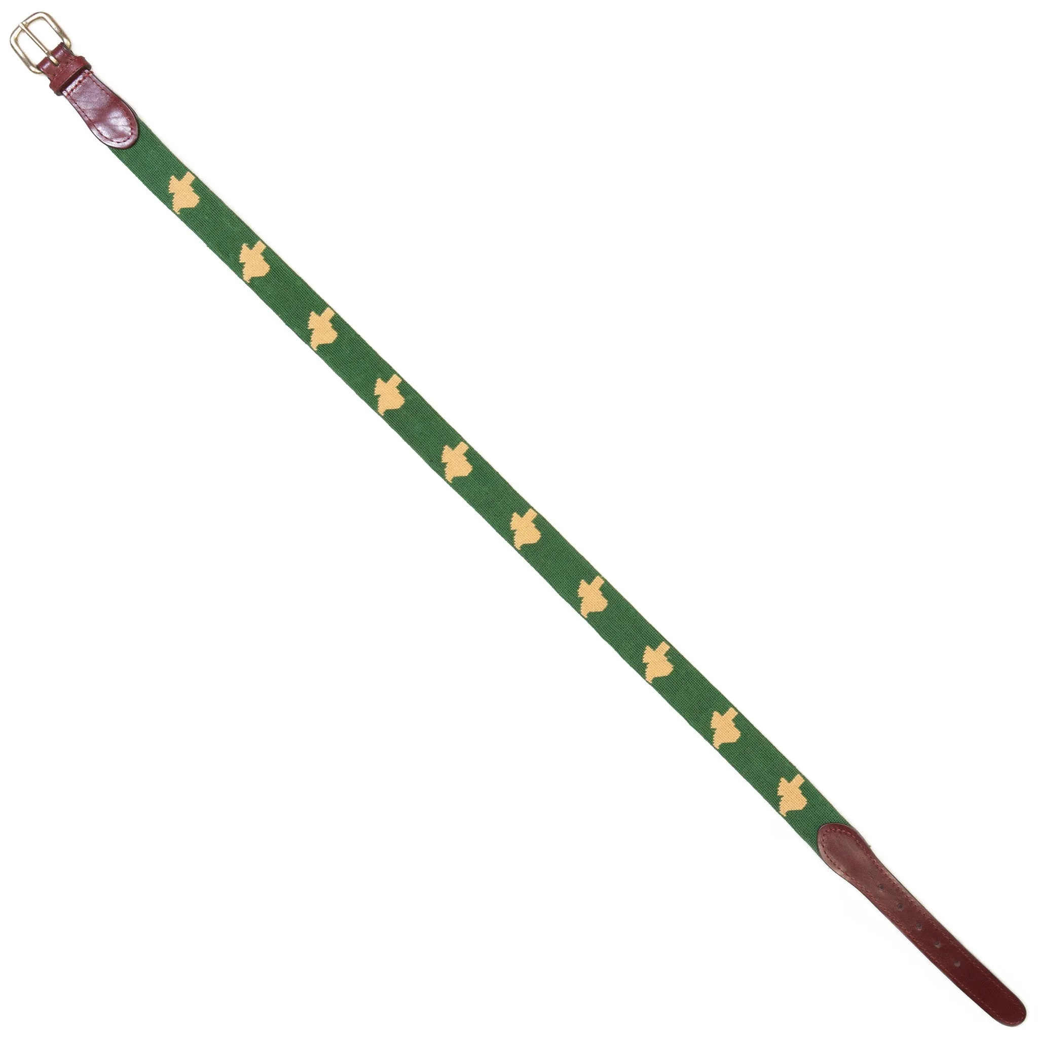 NEEDLEPOINT AND LEATHER BELT