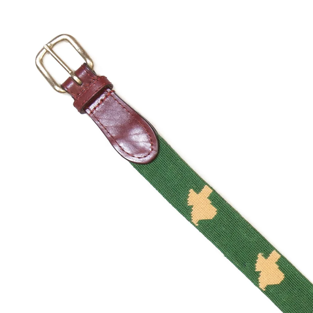 NEEDLEPOINT AND LEATHER BELT