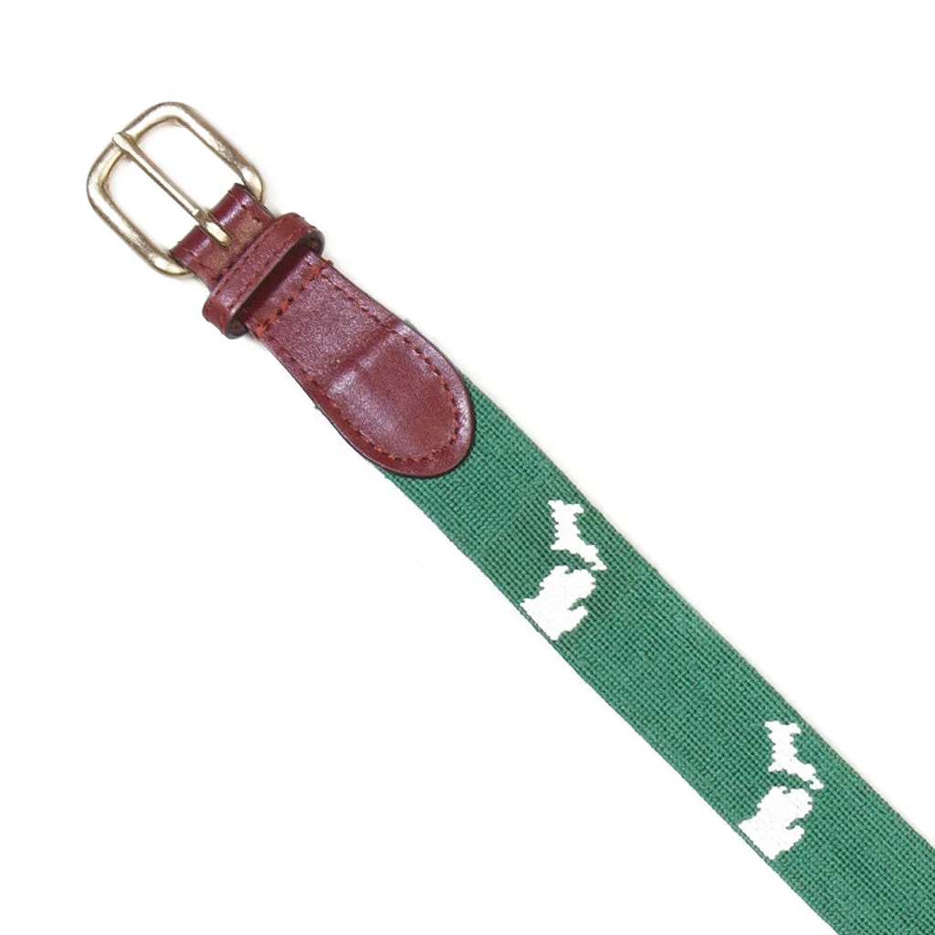 NEEDLEPOINT AND LEATHER BELT