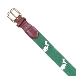 NEEDLEPOINT AND LEATHER BELT