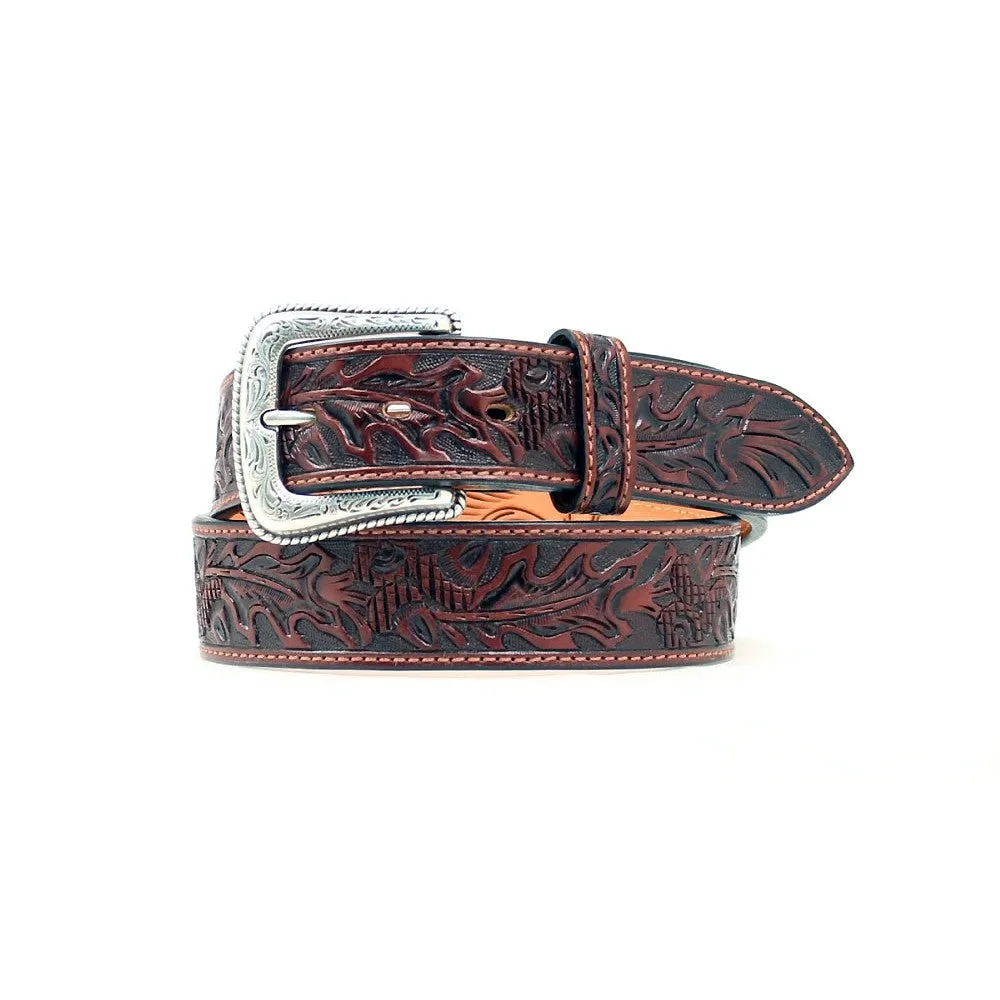 Nocona Hand Tooled Acorn Leaf Belt