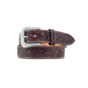 Nocona Hand Tooled Acorn Leaf Belt