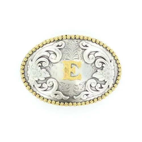 Nocona Oval Initial Rope Edge Belt Buckle