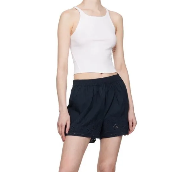 NWT- RAG &amp; BONE Marley FloralEmbroidered Drawstring Shorts Size L