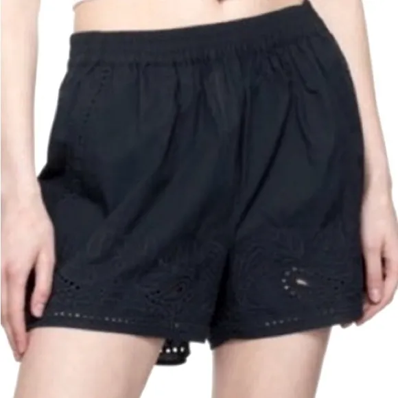 NWT- RAG &amp; BONE Marley FloralEmbroidered Drawstring Shorts Size L