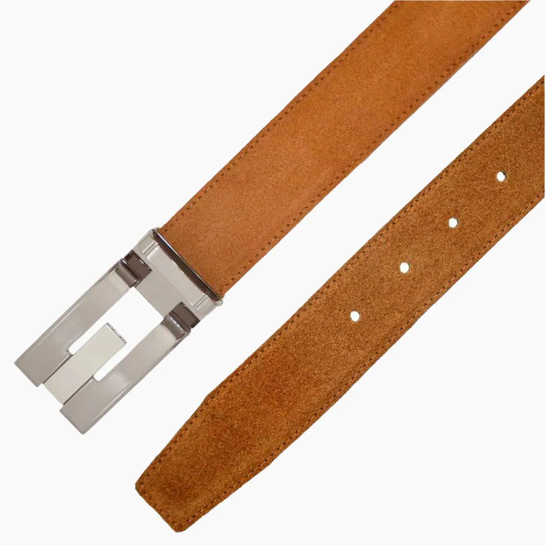 OHM New York Suede Leather Belts with Classic Buckle