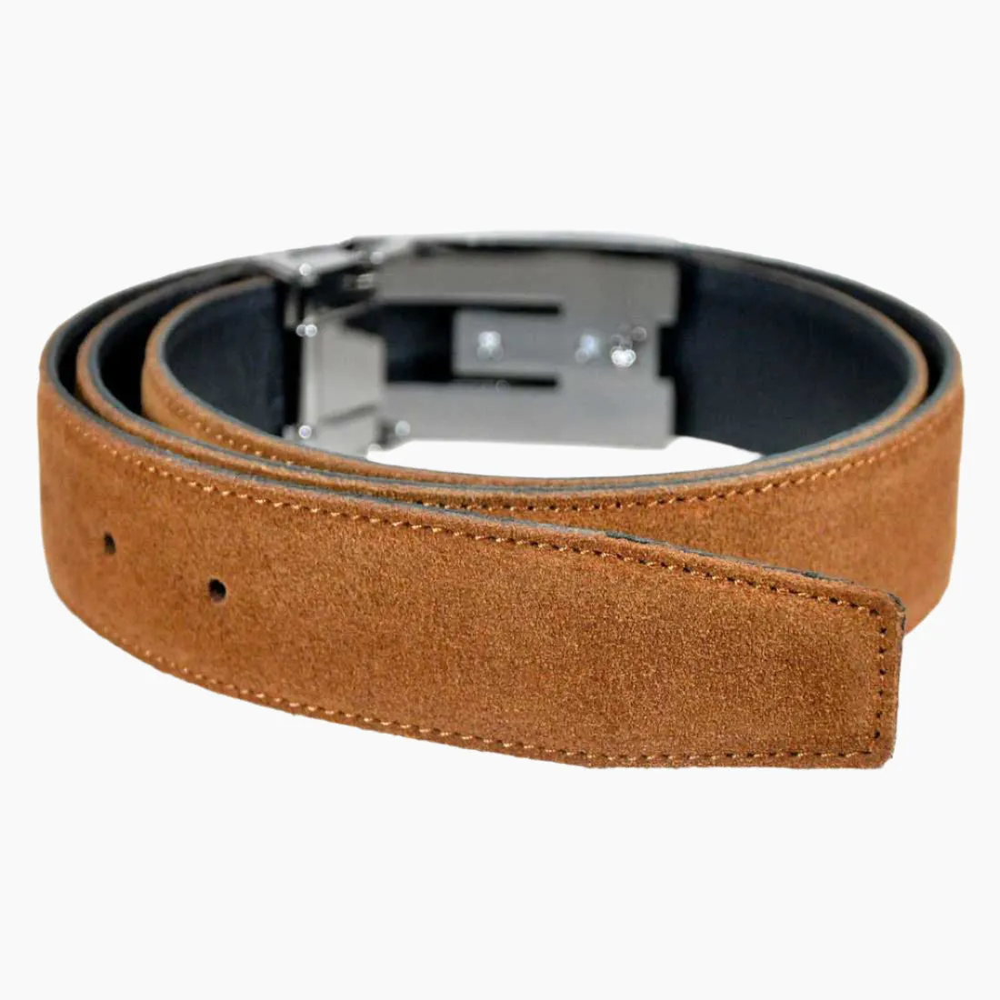 OHM New York Suede Leather Belts with Classic Buckle