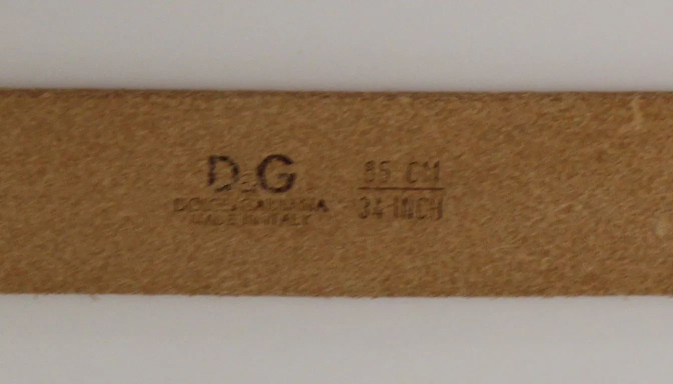 Orange Leather Logo Belt