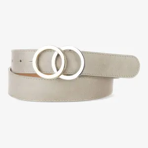 Otir Pebbled Leather Belt | Crystal Grey